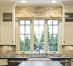 Window design in the kitchen in the apartment decoration