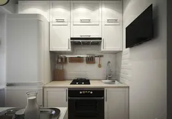 Дызайн кухні 5м2 з халадзільнікам і газавай