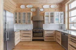 Kitchen In A House Made Of Timber Photo Projects