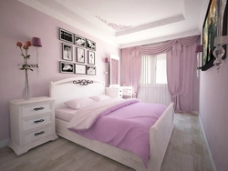Интерьер спальни в розовом тоне