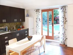 Kitchen design with terrace door