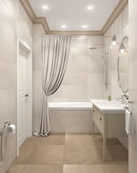 Light bathroom design photo for a small bath