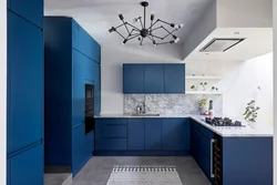 Kitchen interior in blue style