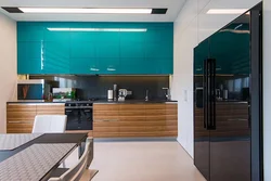 Light Turquoise Kitchen In The Interior