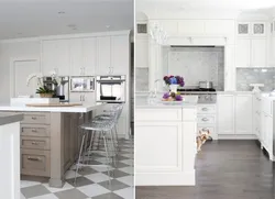 Kitchen Interior Design With Gray Floor