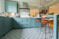Kitchen Interior Design With Gray Floor