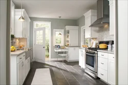 Kitchen Interior Design With Gray Floor