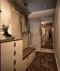 Design of a long narrow hallway in a modern style