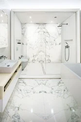 Bathroom With Marble Tiles Photo