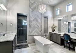 Bathroom with marble tiles photo