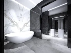 Bathroom With Marble Tiles Photo