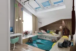 Layout of a bedroom and a nursery in one room photo