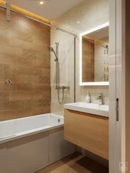 Bathroom with wood elements photo