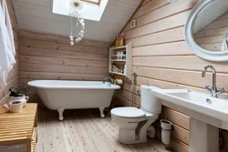 Bathroom in a timber house interior