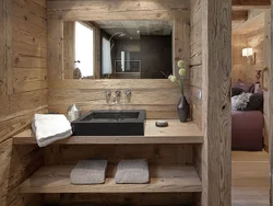 Bathroom in a timber house interior