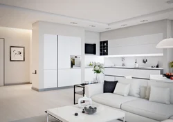 Фото кухня гостиная в белом цвете фото