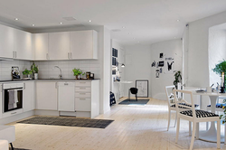 Photo kitchen living room in white photo