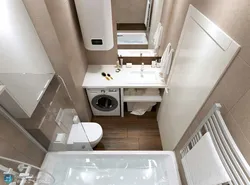 Bathroom Design Photo 3 Sq M With Washing Machine Photo