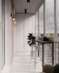 Loggia design with panoramic windows photo