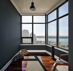 Loggia design with panoramic windows photo