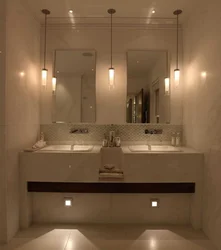 Потолочное освещение ванной комнаты фото