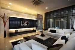 Renovation of living room design in apartment modern