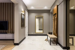 Combination Of Gray With Other Colors In The Interior Of The Hallway
