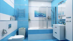 Интерьер ванной комнаты голубой фото