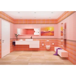 Bathroom interior with orange