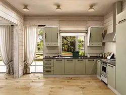 Kitchen Design In A Country House With Access To The Terrace
