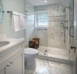 Bathroom interior design with shower and toilet