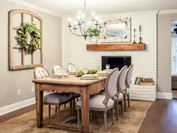 Wall above the table in the kitchen design