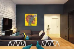 Living room interior with painted walls