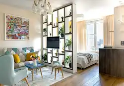 Дизайн однокомнатной квартиры с зонированием спального места