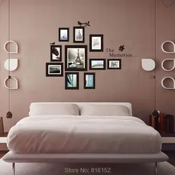 Wall decor above the bed in the bedroom photo