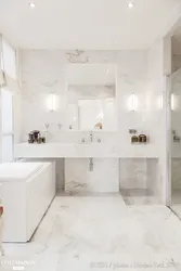 Дизайн ванной мрамор светлый