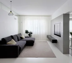 Living Room Interior In Gray And White