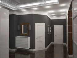 Apartment hallway design in dark colors
