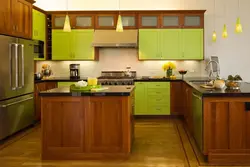 Kitchen design in green tone photo