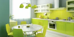 Kitchen Design In Green Tone Photo