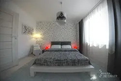 Gray Wallpaper In The Bedroom Interior Photo Combination