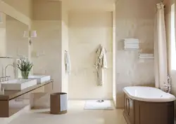 Bath Design In Beige Tiles