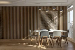 Slatted Panels In The Kitchen Interior