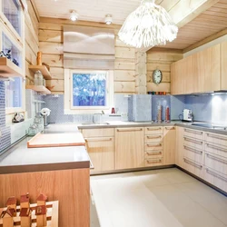 Wooden house kitchen design