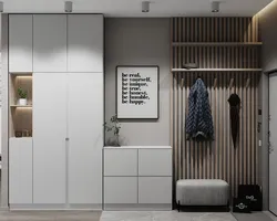 Hallway design with wardrobe in apartment photo