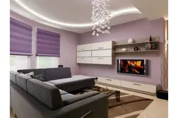 Living Room In Lilac Tones Design