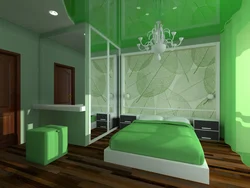 Bedroom In Light Green Color Photo