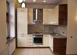 Corner Small Kitchen Photo In Apartment Design