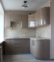 Corner Small Kitchen Photo In Apartment Design