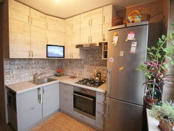 Corner Small Kitchen Photo In Apartment Design